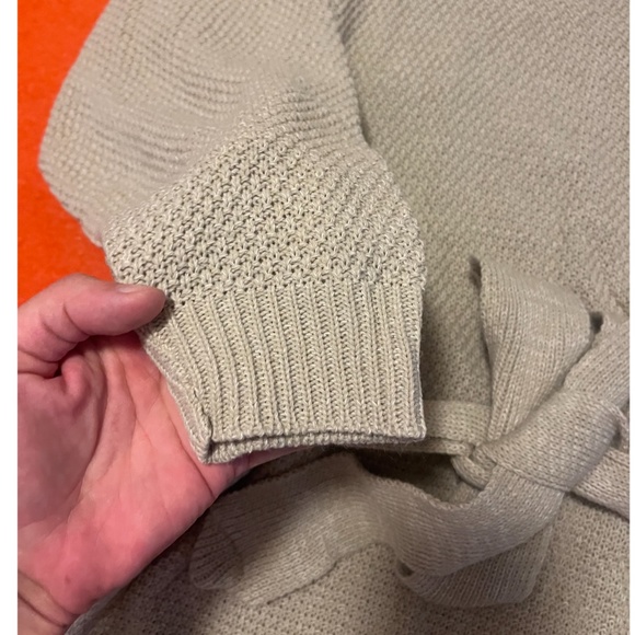 Glamorous brown waffle 3D knit long sleeves belted sweater dress made in UK NWT - Picture 6 of 10